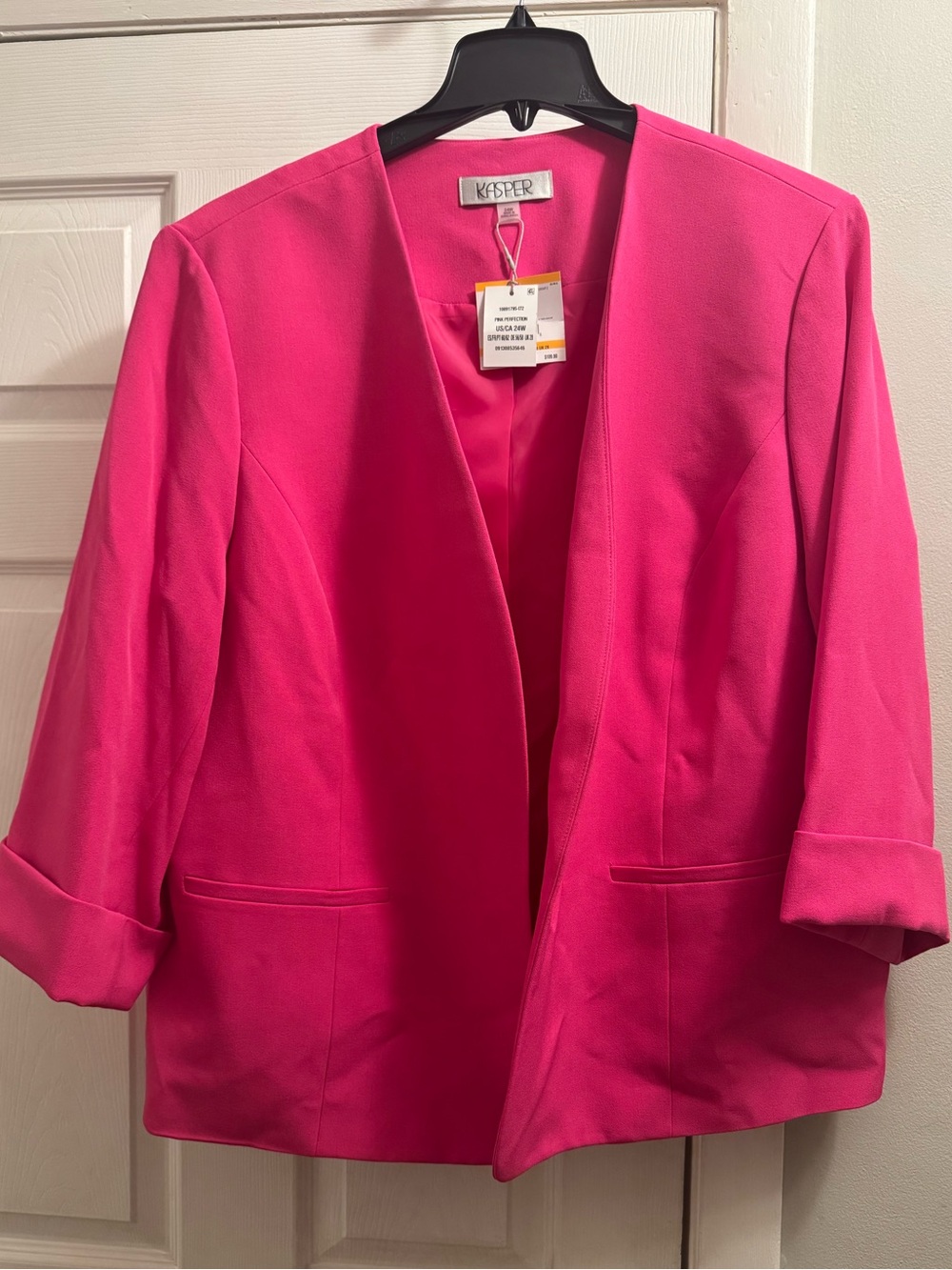 Kasper Women's Hot Pink Open-Front Blazer